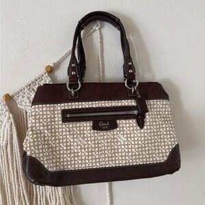 Coach Penelope OP Art Brown/Cream Shoulder Bag